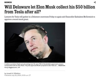 Delaware let Elon Musk collect his 2018 $50 billion Tesla Compensation package?