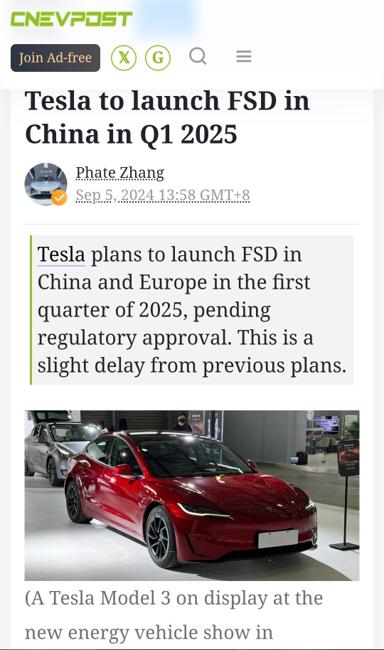 Tesla FSD Rollout In China, Europe Planned For Q1 2025