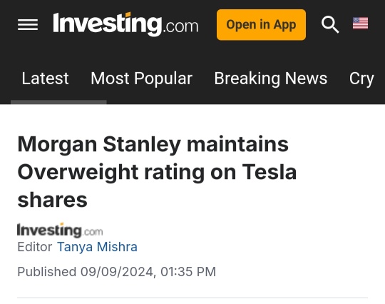 "Muskonomy" & Morgan Stanley maintains Overweight rating on Tesla shares