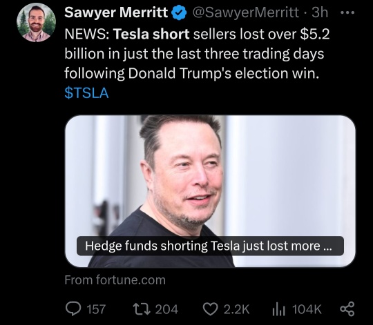 Hedge funds shorting Elon Musk’s Tesla just lost more than USD 5.2 billion