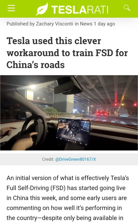 Tesla starts rolling out FSD-like features in China