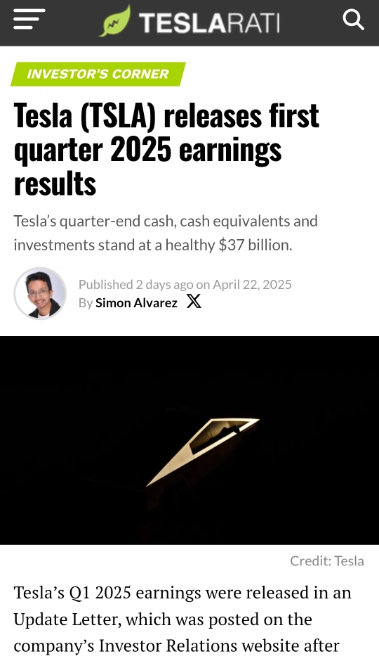 Balanced Review: Tesla Q1 2025 earnings and other updates