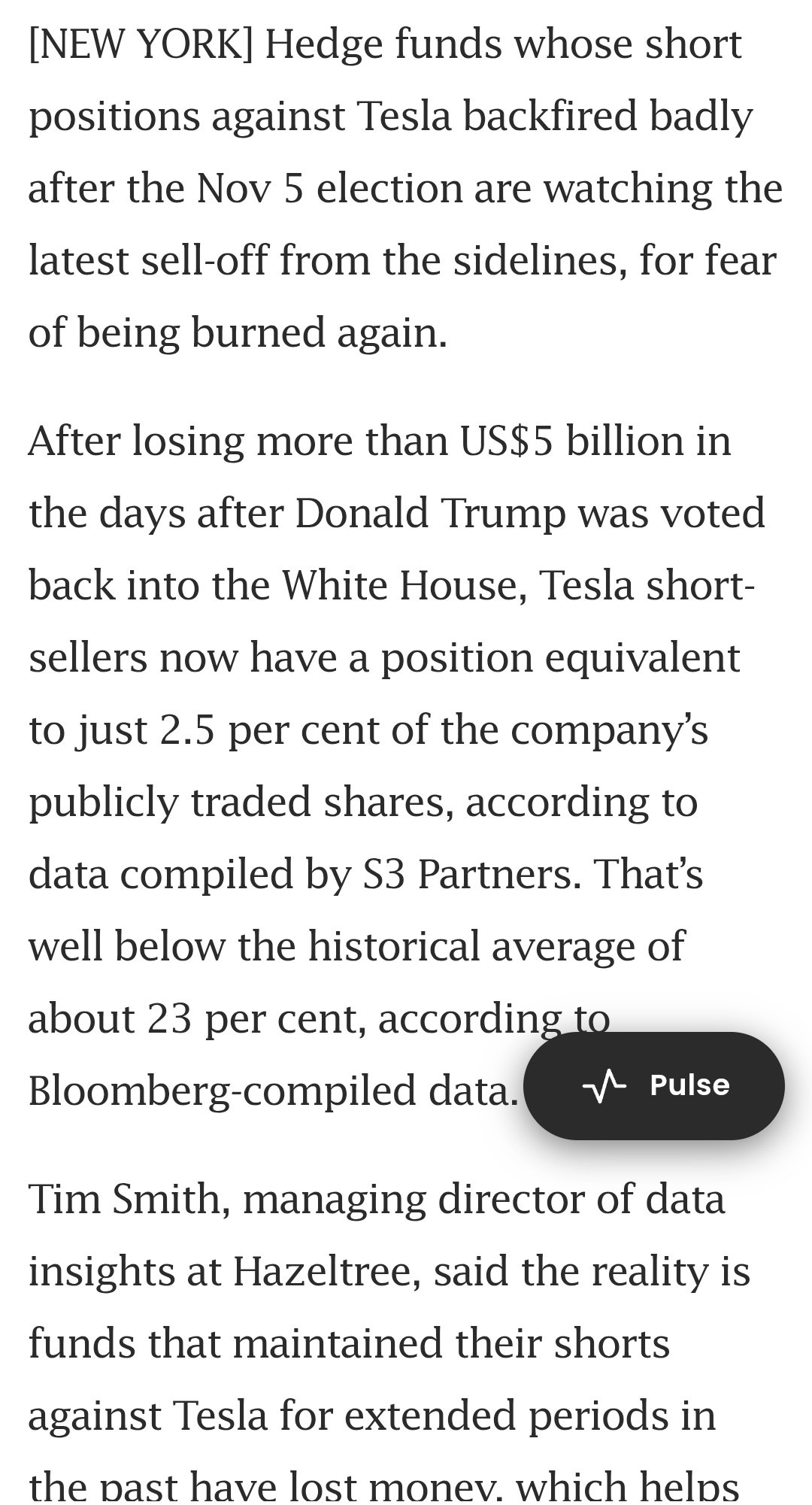 4 Reasons Hedge funds fear burned again by Tesla short bets plot