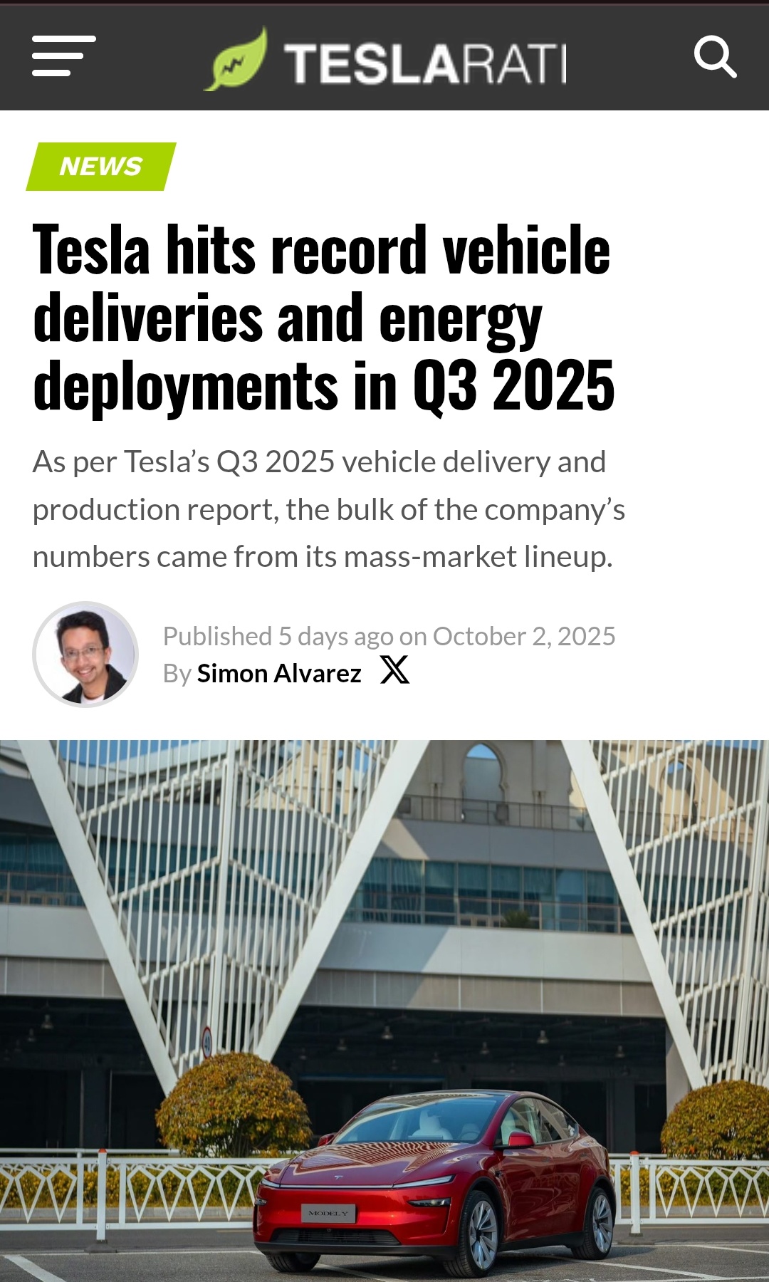 特斯拉2025年第三季度交付量超出预期——前景乐观- moomoo 社区