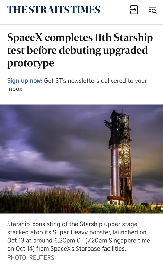 Musk's SpaceX Starship successfully completes 11th flight test