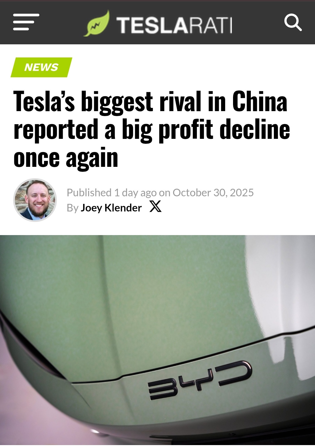 比亚迪第三季度报告利润下降33%，股价一度下跌6.4%，营收未达预期... - moomoo 社区