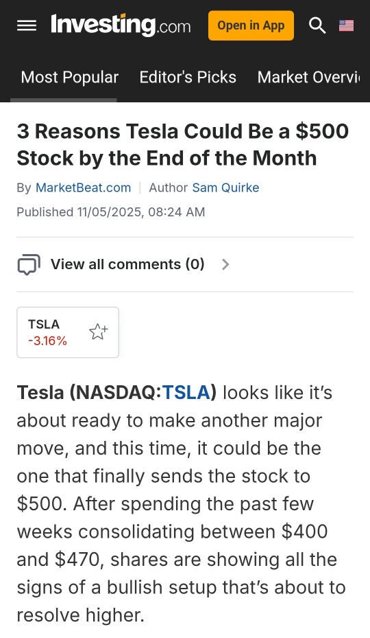 特斯拉股價可能在本月底達到500美元的3個原因