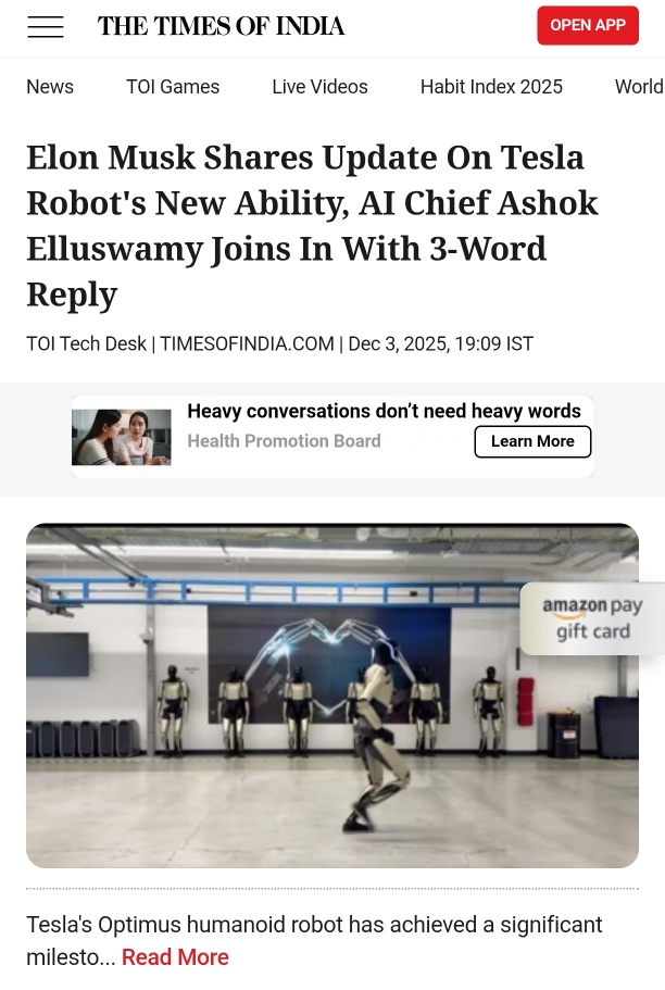 Elon Musk shares update on Tesla robot's new running ability; AI chief Ashok Elluswamy commented