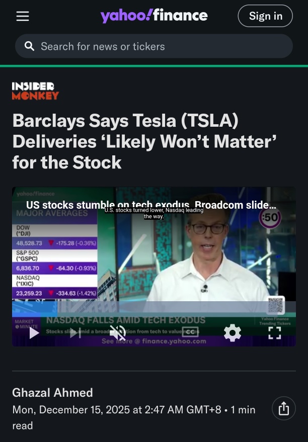 Tesla Deliveries ‘Likely Won’t Matter’ for the Stock - Analysts