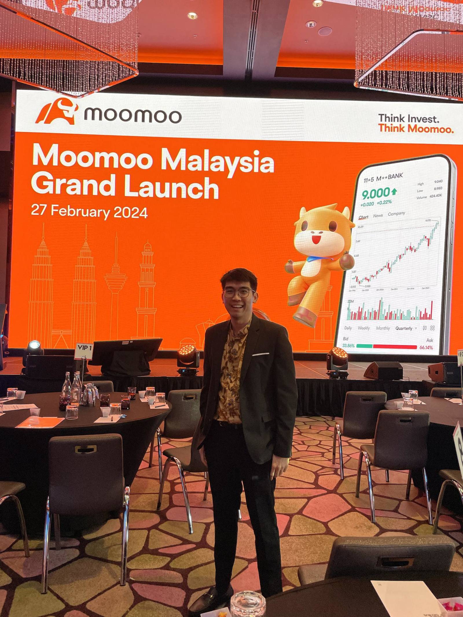 Photo of me at moomoo Grand launch event