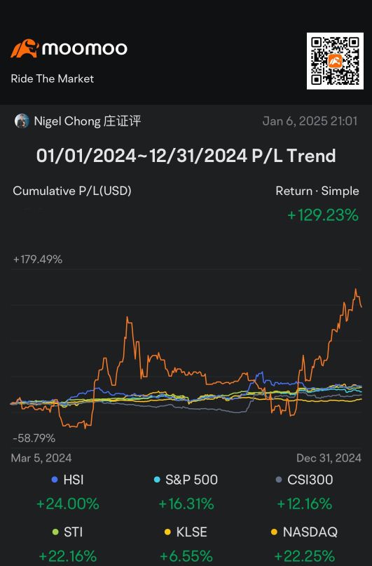 2024年の成績-129%のリターン！