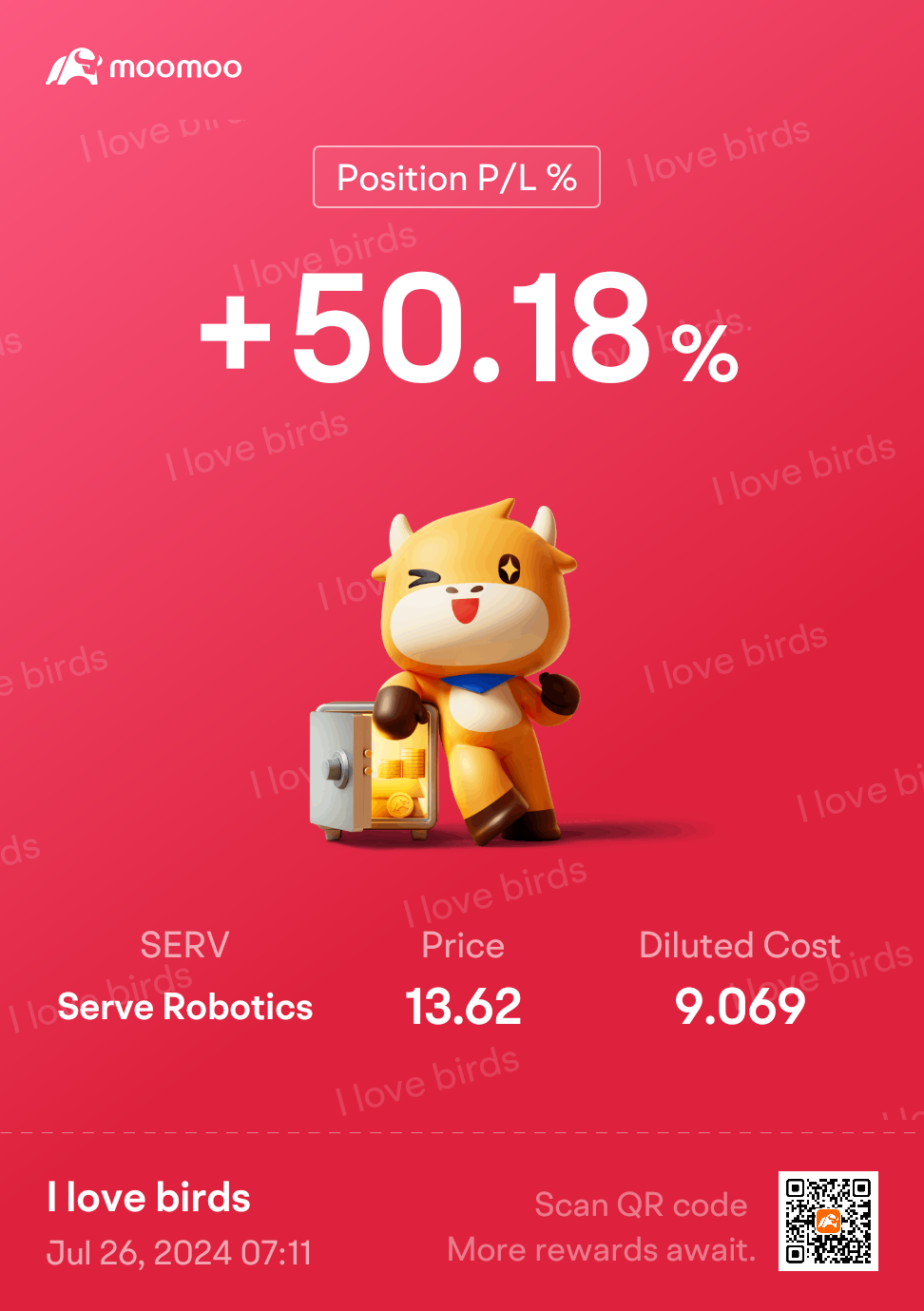 $Serve Robotics (SERV.US)$ not selling yet