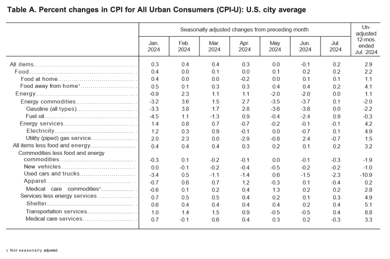 Just in: US CPI Inflation (July)