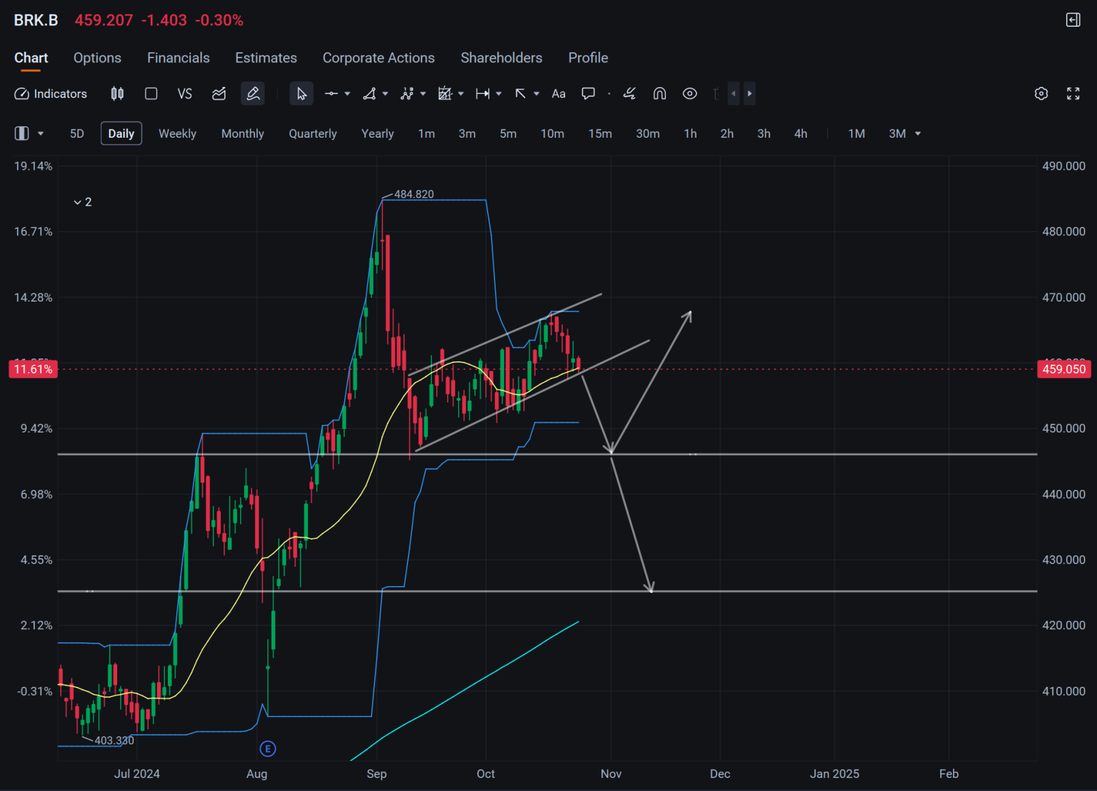 Berkshire Hathaway Bearish Flag