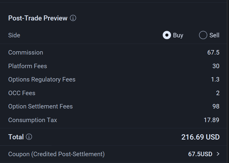 My last options feature review & QoL request (Options comms are actually cheaper?)