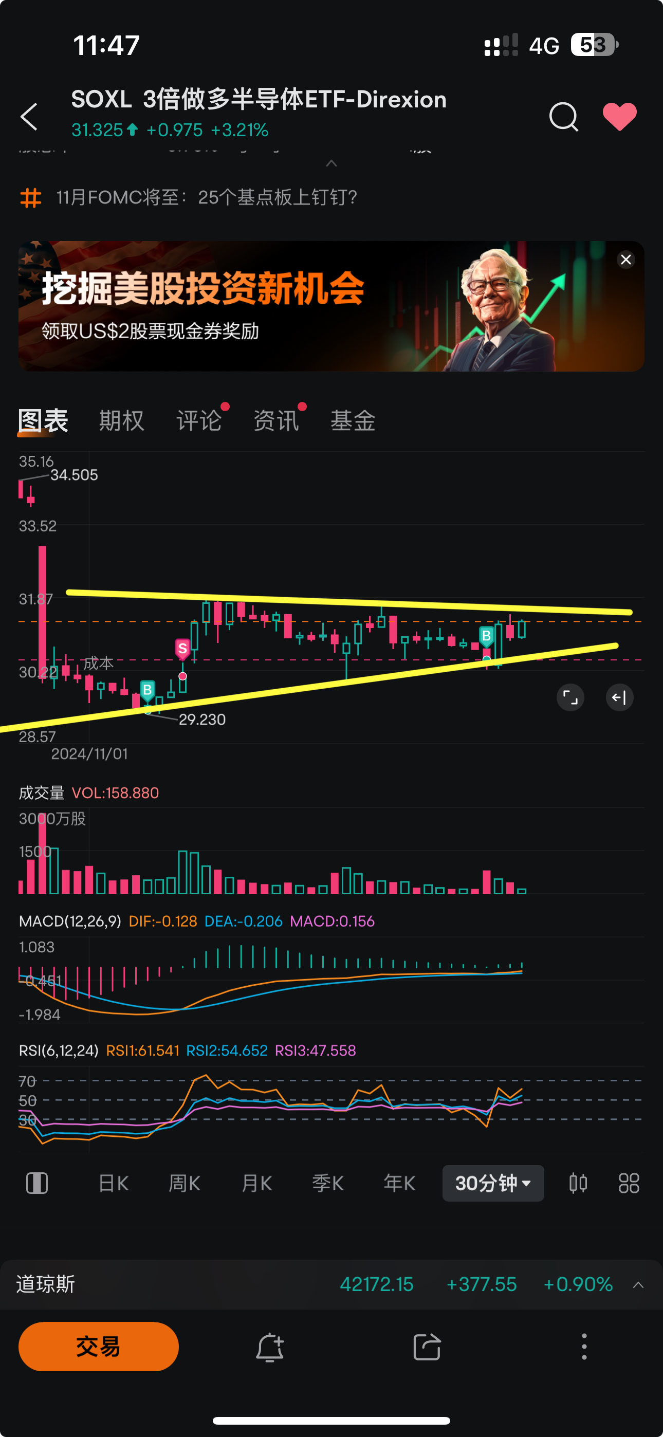 $3倍做多半导体ETF-Direxion (SOXL.US)$ 这是真的还是假的，等🗳️之后再看