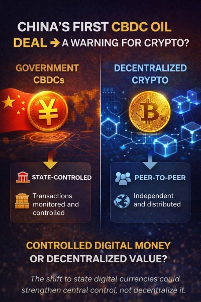 🤔🚨🤔🚨🤔🚨🤔中国刚刚在一笔大额石油交易中使用了其数字货币——以下是加密投资者应该关注的原因