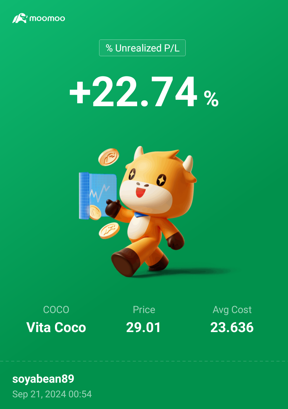 $Vita Coco (COCO.US)$ 瘋狂起來~希望很快到30！