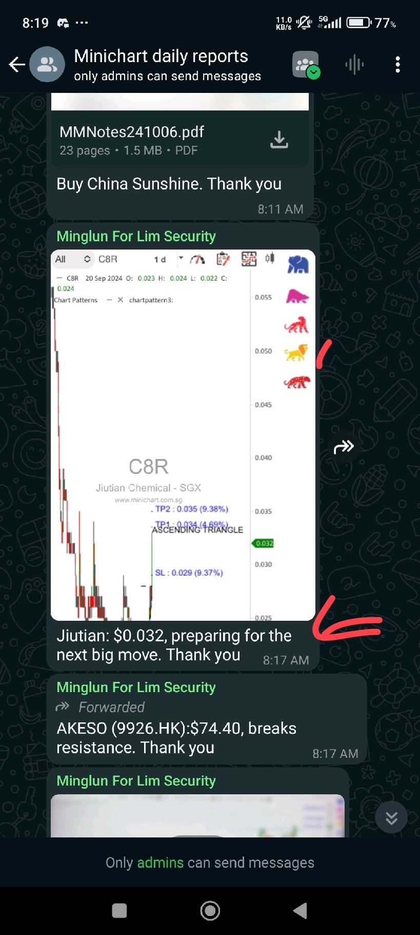 $Jiutian Chemical (C8R.SG)$ not vestered. just sharing