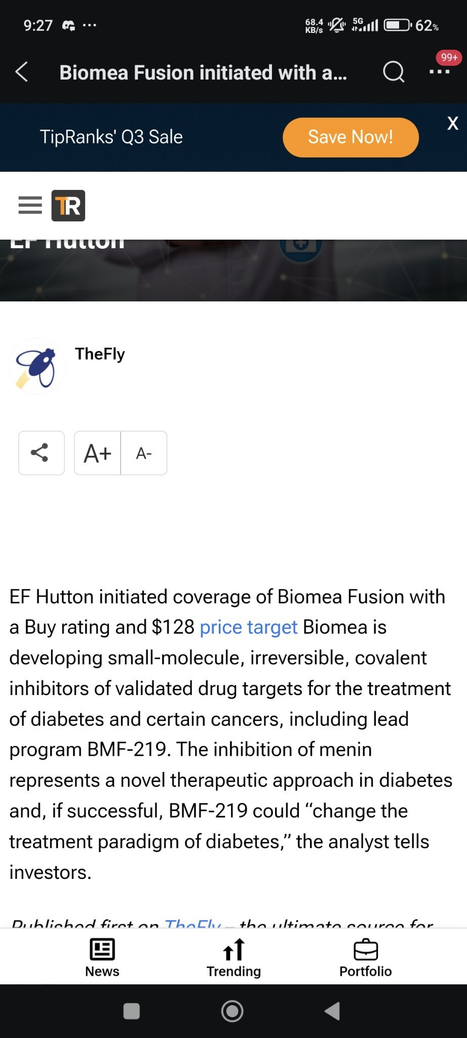 $Biomea Fusion (BMEA.US)$ wtf? tp of 128?