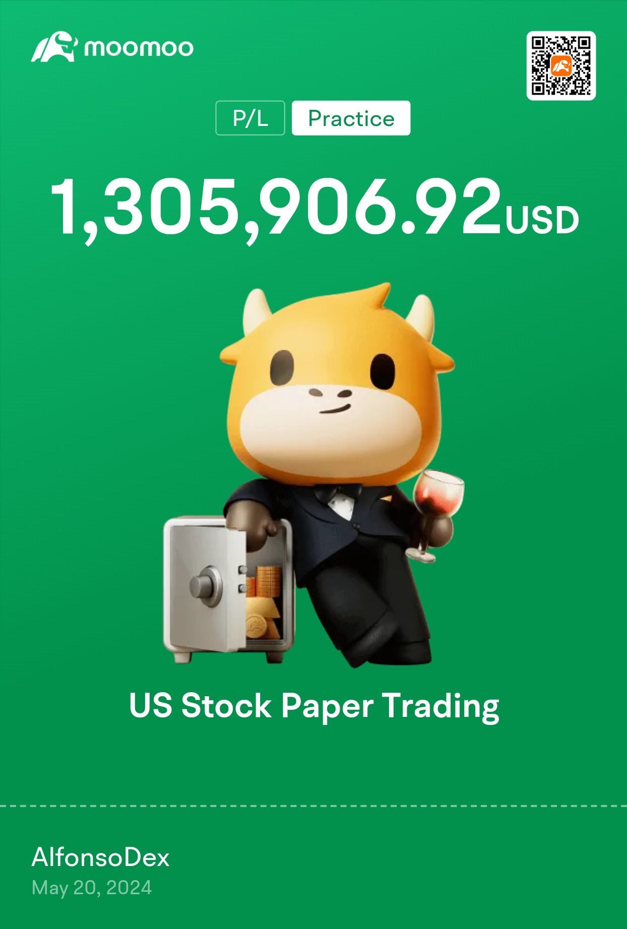 If I only could start my real portfolio with 1M USD like in my papertrade..
