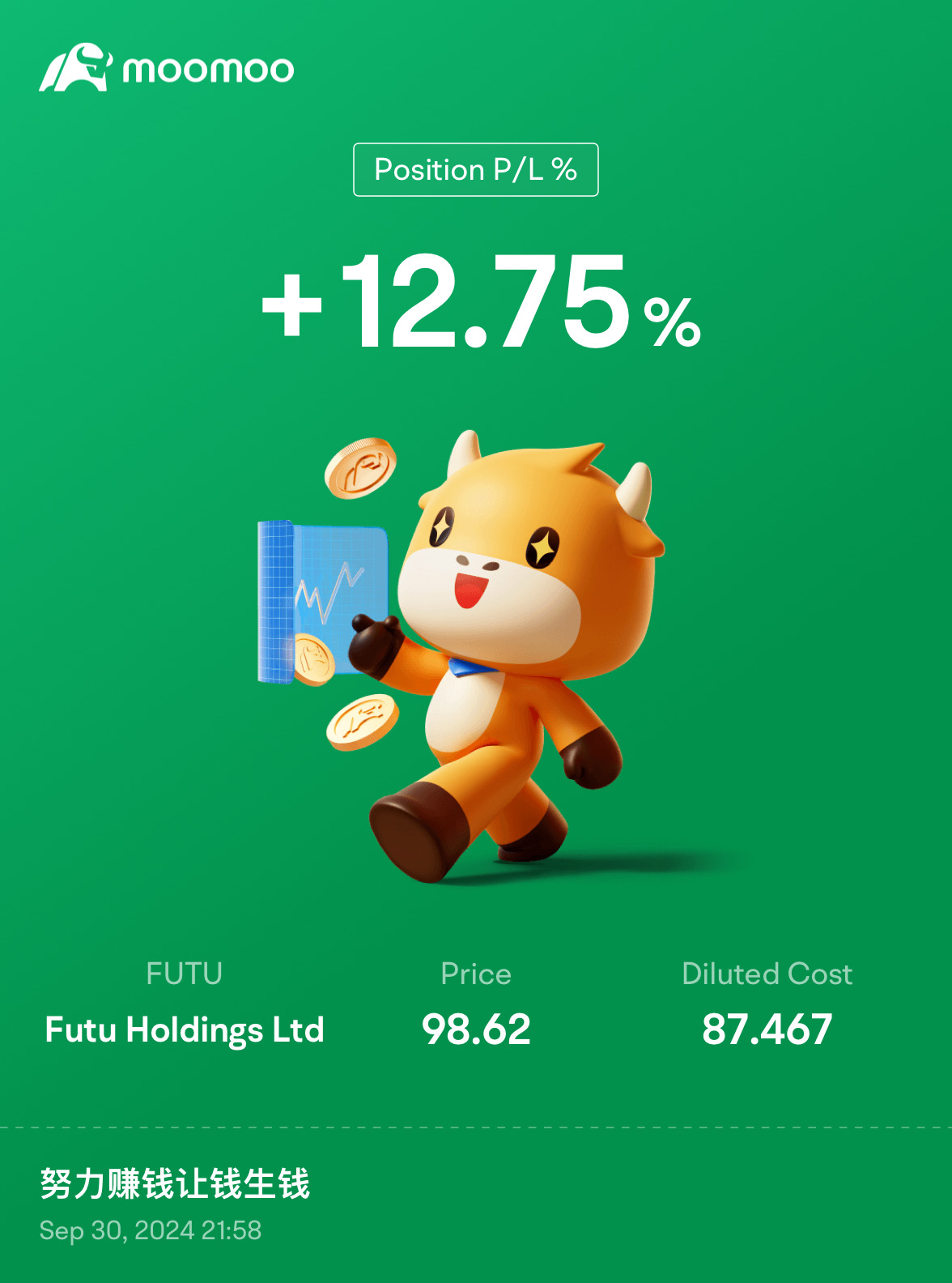 看着你從-70%到回本到+12%。不敢相信自己堅持下來了$富途控股 (FUTU.US)$