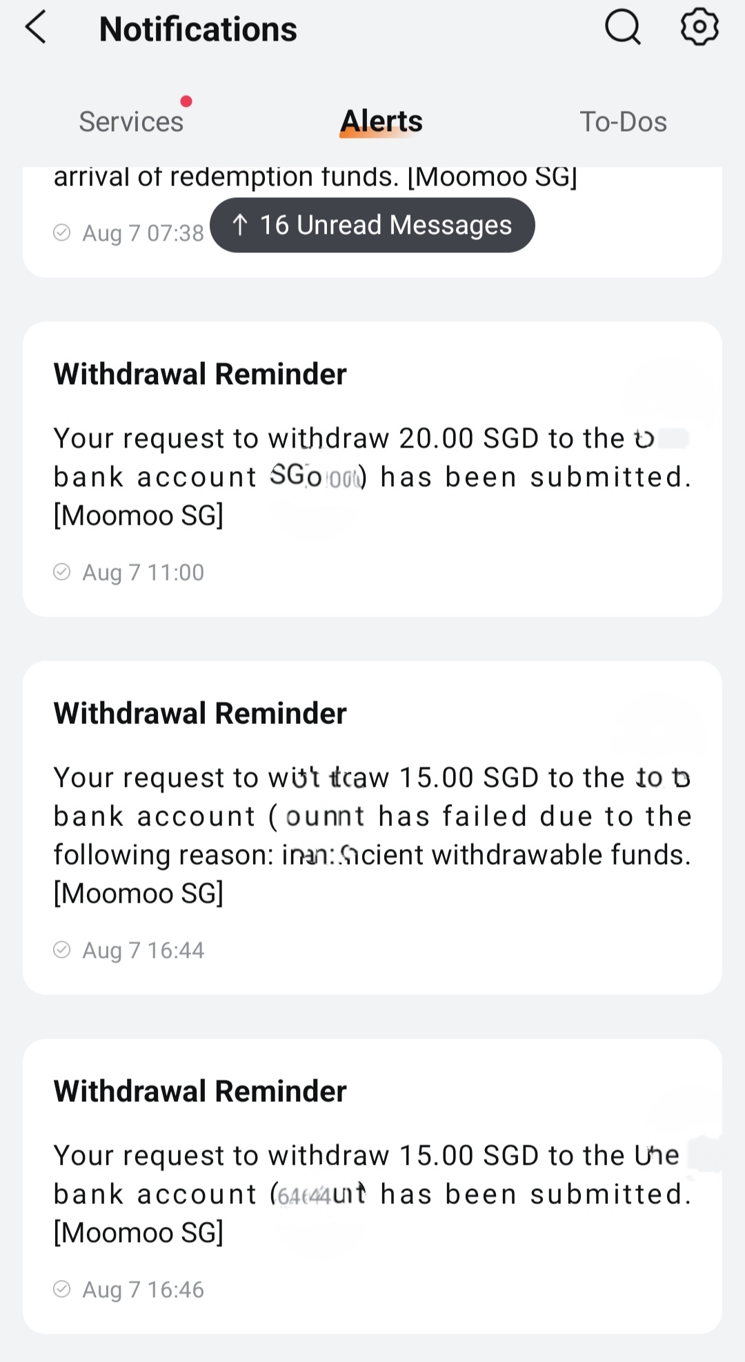 getting tough to withdraw money from moomoo nowadays. wondering what happened.. anyone encounter the same thing??  less than 20sgd, want to buy groceries also c...