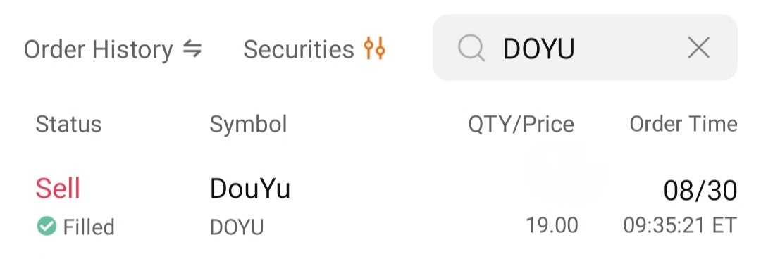 $DouYu (DOYU.US)$ wow thank moogod I sold at 19 [Doge]