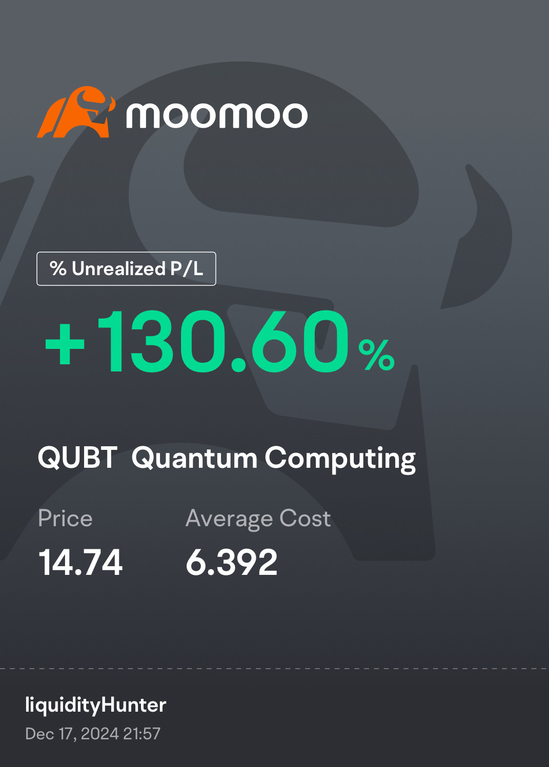 1 + 0 = 月亮？ $Quantum Computing (QUBT.US)$