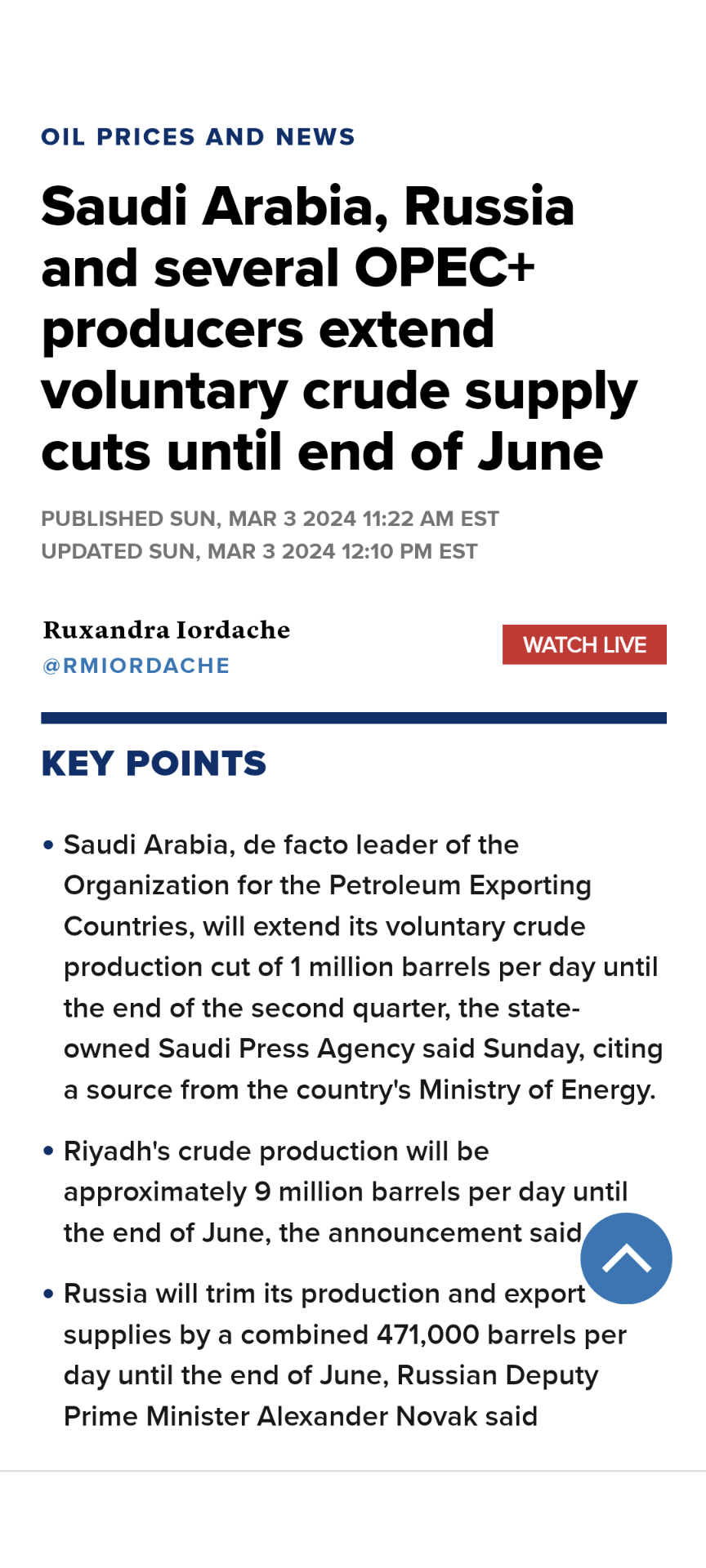 $Woodside Energy (WDS.US)$ let's hope Russian n opec cut nat gas as well. mayb they would in summer. food n fertilizer stocks would be ultimate safety by then. ...
