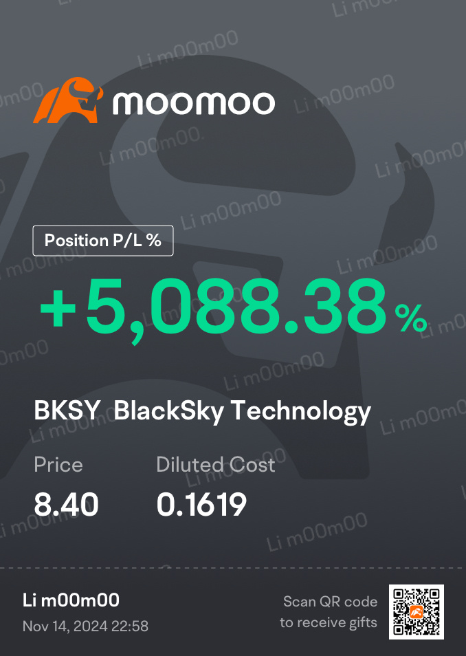 $BlackSky Technology (BKSY.US)$ Best stock i bought this year [Cheerlead]