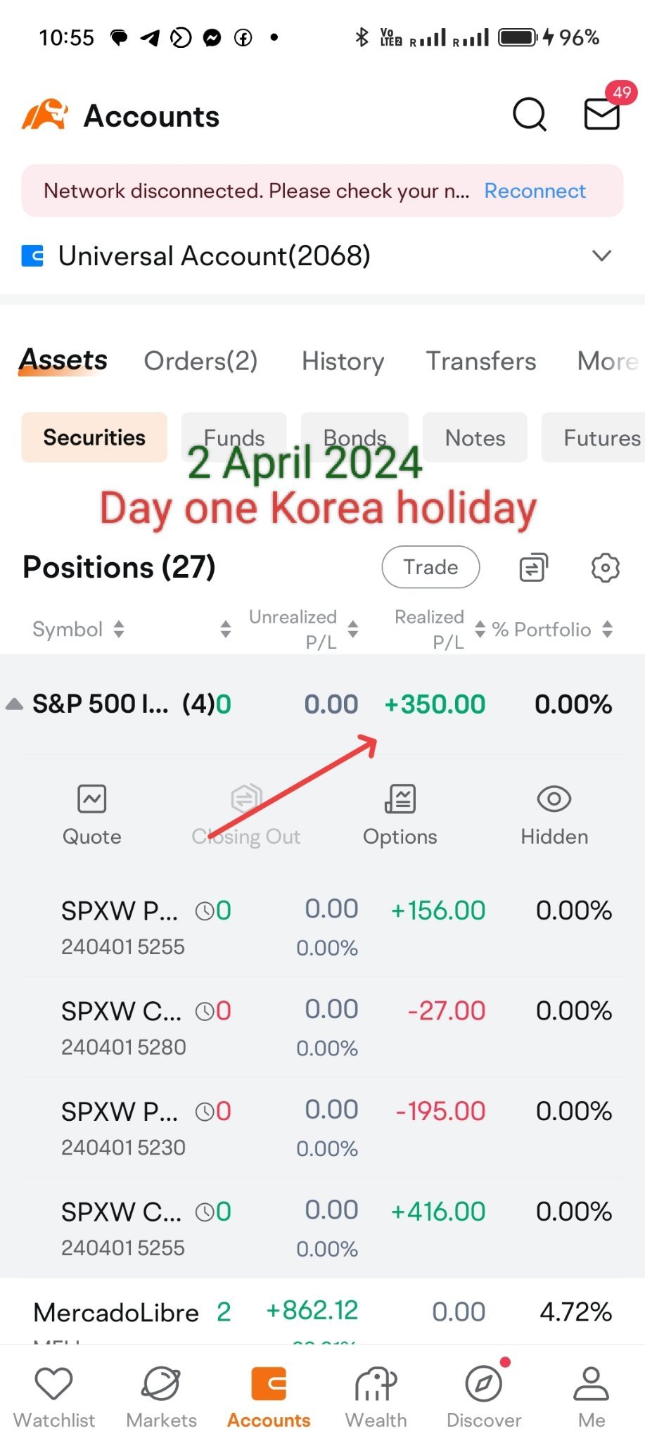 My losing trade turns into a win trade during the flight to Korea. The key I learn is to be patient. Don't rush and calculate risk rewards know yourself. follow...