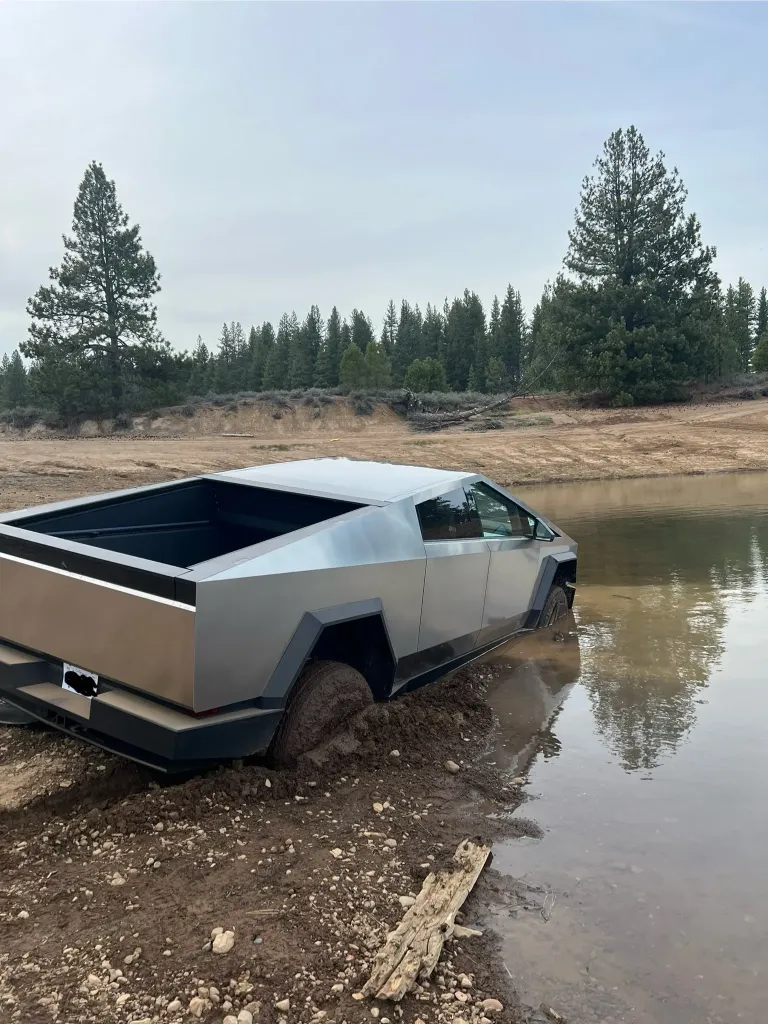 Tesla Cybertruck owner gets stuck after believing Elon Musk’s ‘river crossing’ claim