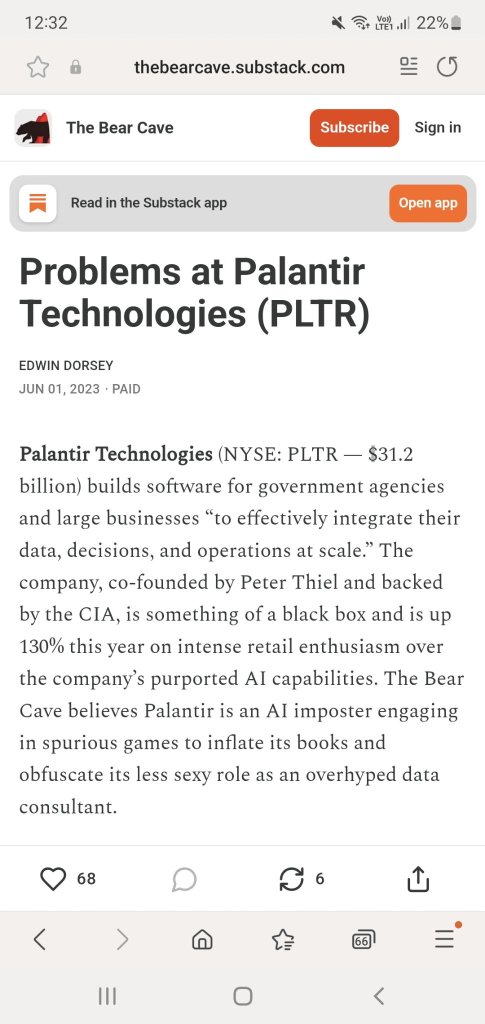 You know what i know and that is the 2nd Palantir in making.