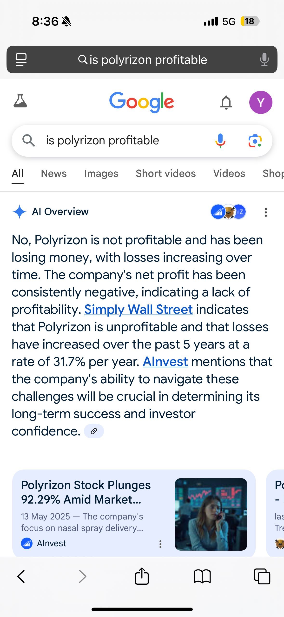$Polyrizon (PLRZ.US)$ 請記住，這隻股票自創立以來根本沒有盈利。