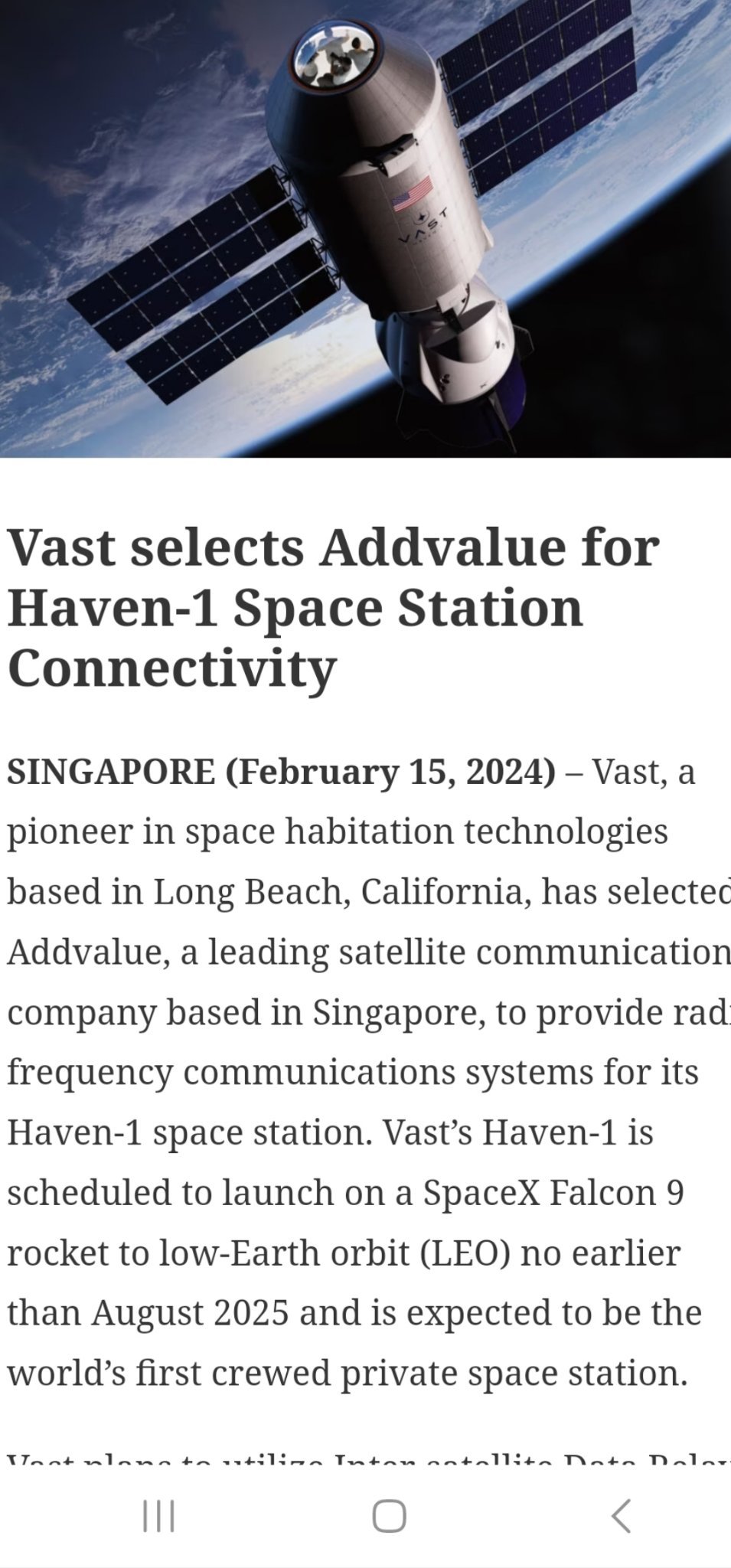 $創值科技 (A31.SG)$ 這是令人興奮的。私人商業空間站使用IDRS。一個空間站可以非常龐大。