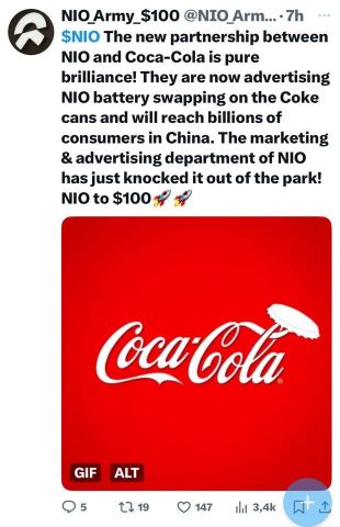 shared by a Nio fan..Nio $100