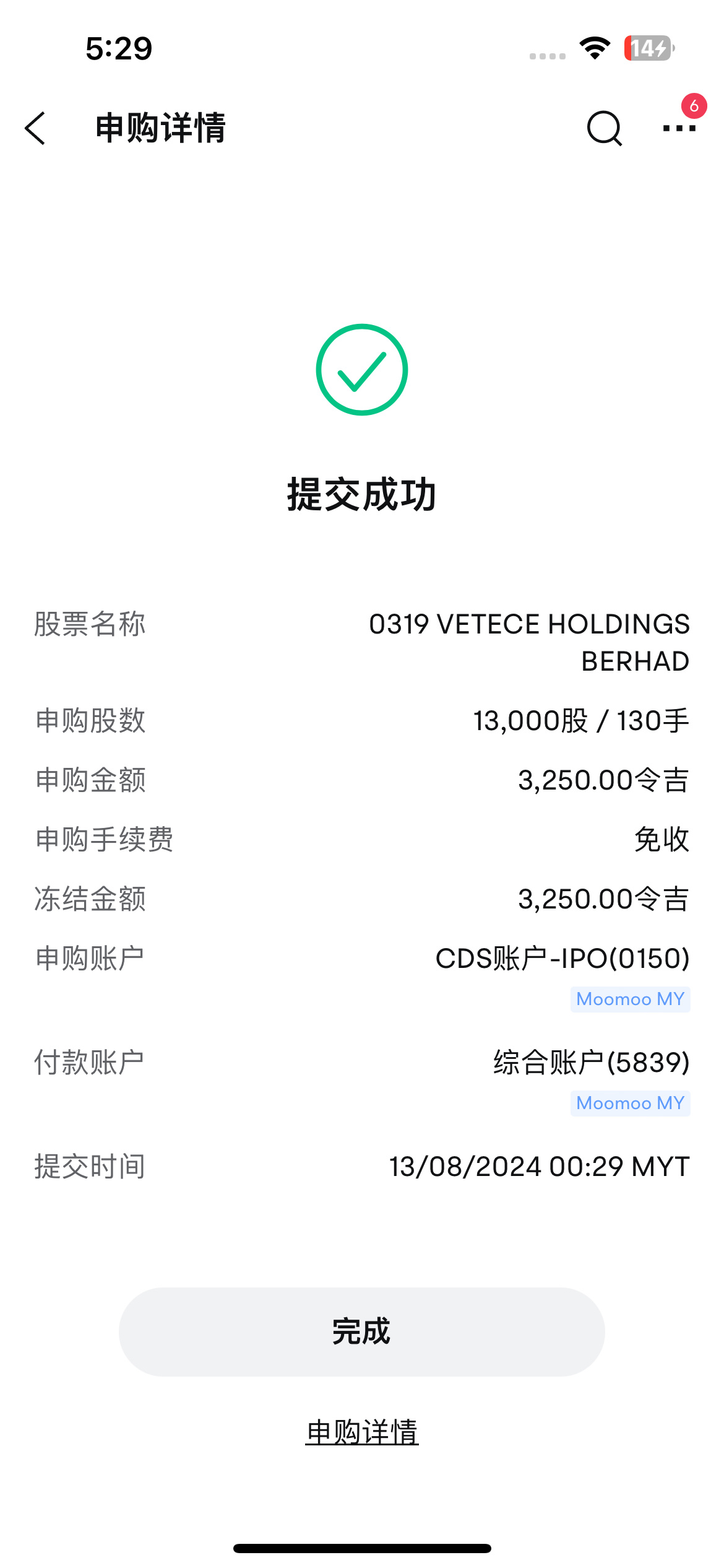 $VETECE (0319.MY)$ 小试一手