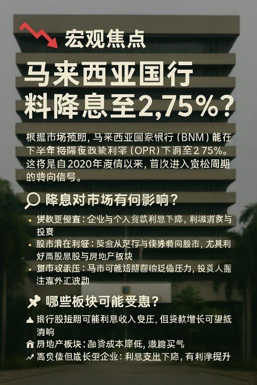 📉【Macro Focus|Is Malaysia's central bank expected to cut interest rates to 2.75%?】🇲🇾
