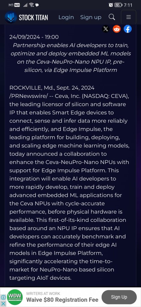 Ceva and Edge Impulse Join Forces to Enable Faster, Easier Development of Edge AI Applications