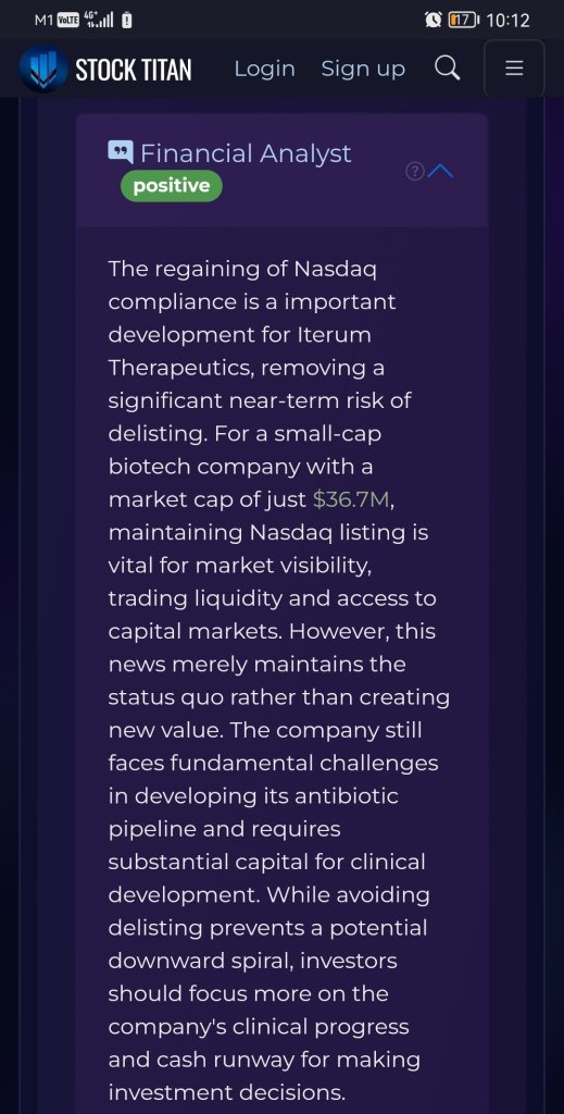 Iterum Therapeutics Regains Full Nasdaq Compliance