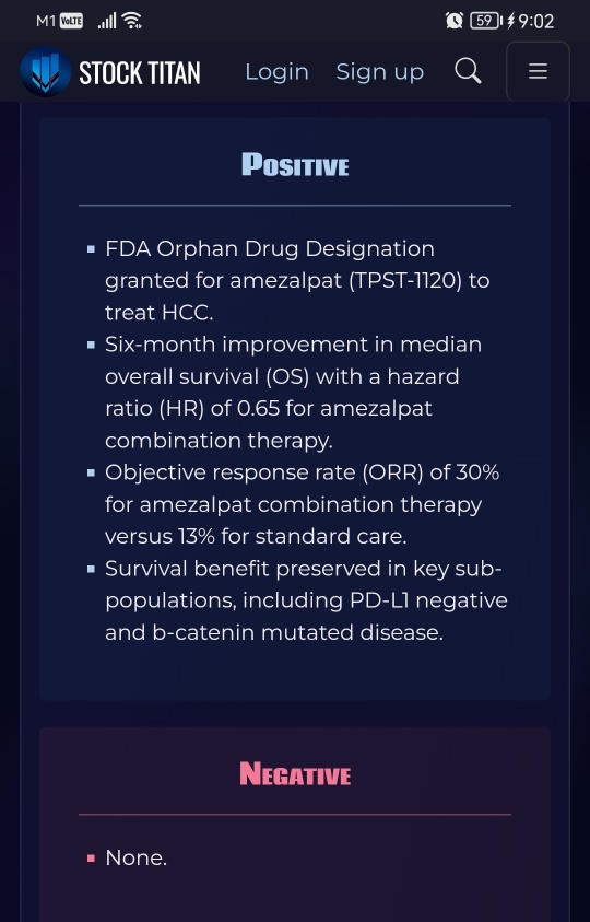 Tempest Receives Orphan Drug Designation from the U.S. Food and Drug Administration for Amezalpat to Treat Patients with Hepatocellular Carcinoma (HCC)