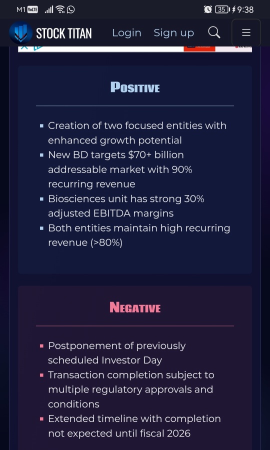 BD Announces Intent to Separate Biosciences and Diagnostic Solutions Business to Enhance Focus, Drive Growth and Unlock Value