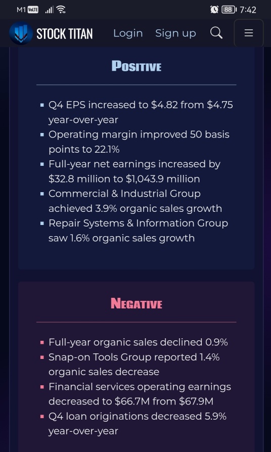 Snap-on Announces Fourth Quarter and Full Year 2024 Results