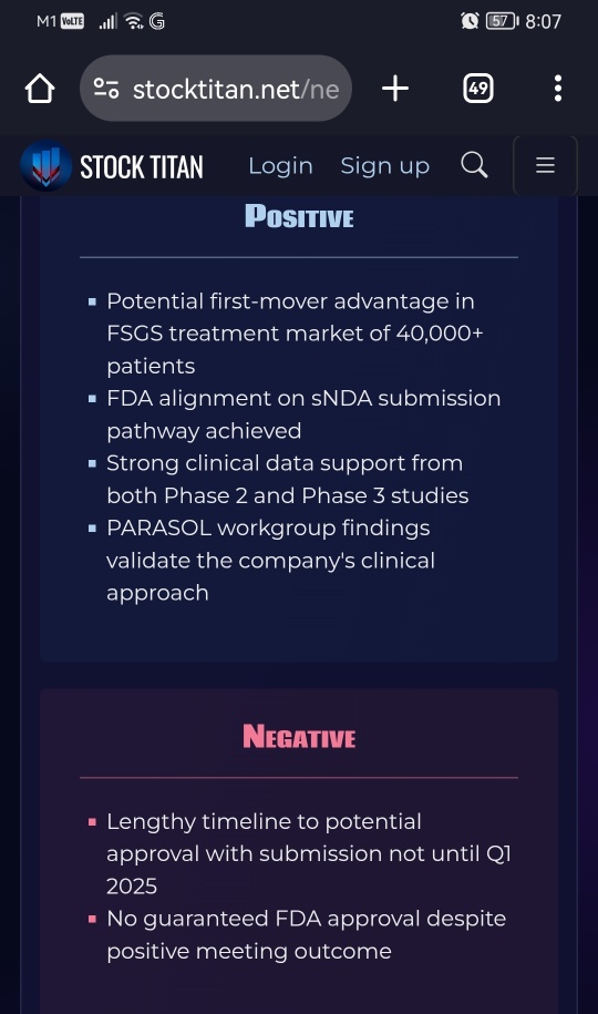 Travere Therapeutics 将提交 FILSPARI® (sparsentan) 在 FSGS 的 sNDA