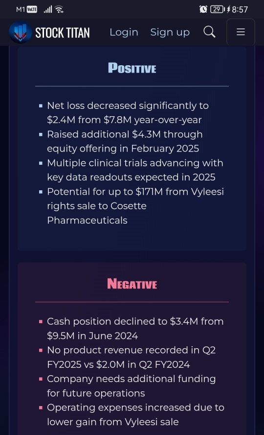 Palatin Reports Second Quarter Fiscal Year 2025 Financial Results and Provides Business Update