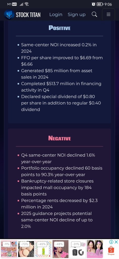 CBL Properties Reports Strong Results for Fourth Quarter and Full-Year 2024