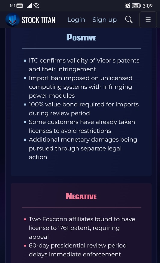 ITC bars importation of power modules and unlicensed computing systems that infringe Vicor patents