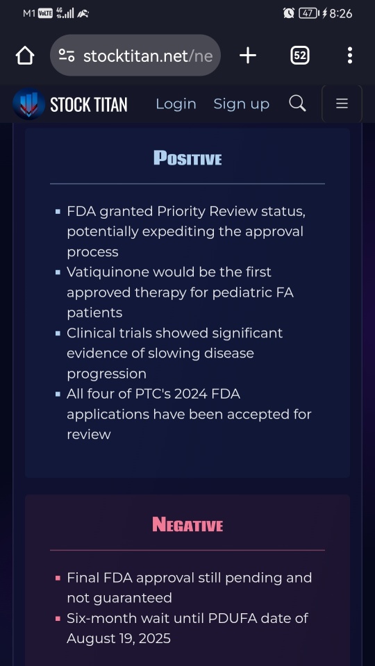 PTC Therapeutics Announces FDA Acceptance and Priority Review for Vatiquinone NDA for the Treatment of Children and Adults with Friedreich's Ataxia