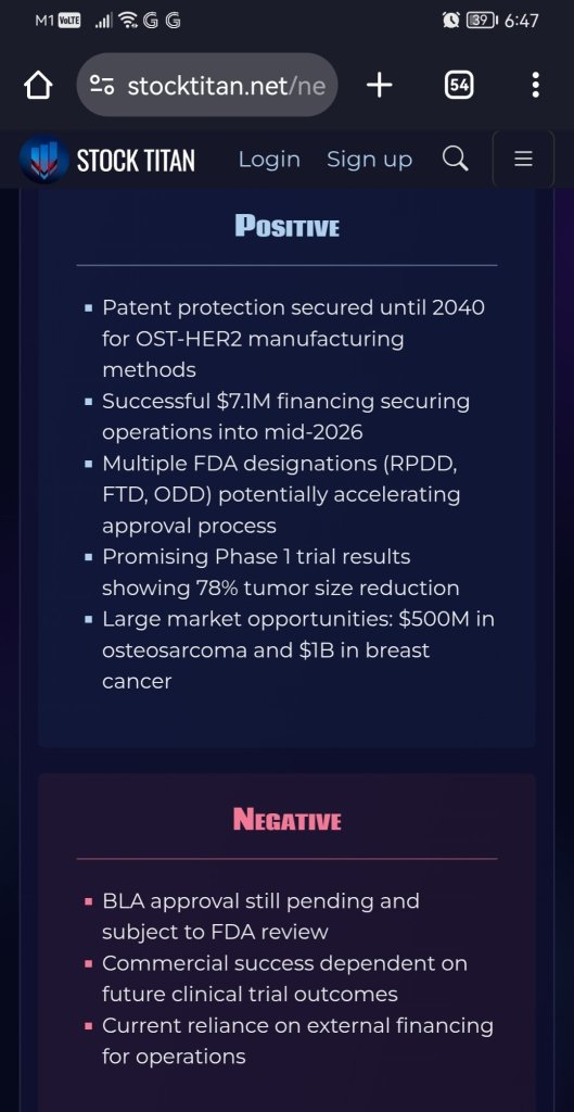 OS Therapies Receives Patent Notice of Allowance from U.S. Patent & Trademark Office Covering Commercial Manufacturing of OST-HER2